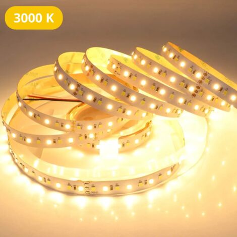 Evotrade Bande LED 24V 12W/m 60 LED/m - Découpable tous 50mm Haute Luminosité Longue Durée Lumière Froid 3000K