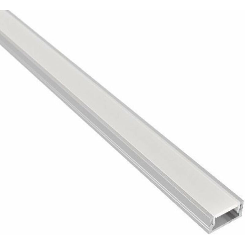 Image of Evotrade - Canalina mini con il Cover Profilo per strisce led - Profilo in Alluminio - 2 Metri - Finitura Alluminio