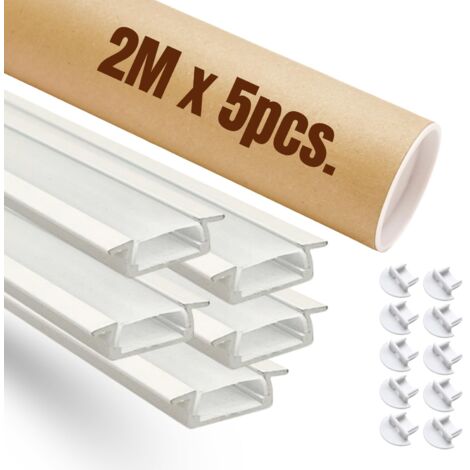 Evotrade – Pack Promo 2M X 5 Profils LED Encastrables En Aluminium Avec Cover Et Embouts, Éclairage Intérieur Élégant, Couleur Blanc