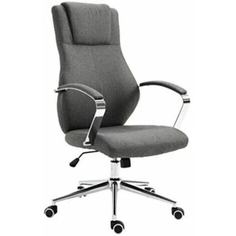 Evre Contemporary Executive Stylish Swivel Office Chair Adjustable Fabric (Grey)