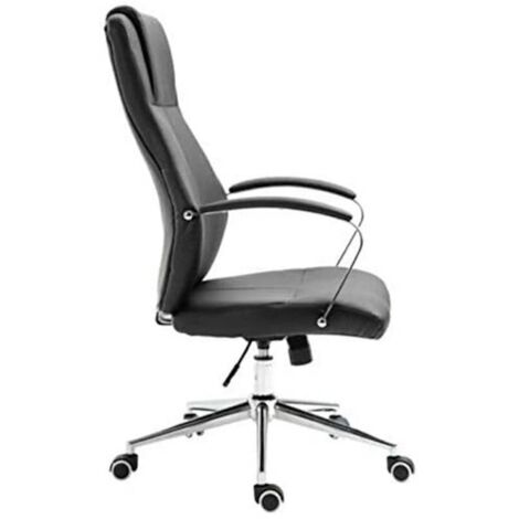 Evre Contemporary Executive Stylish Swivel Office Chair Adjustable Faux Leather (Black)