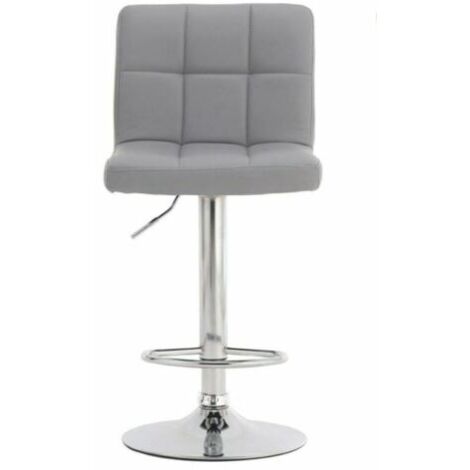 Evre Cuban Bar Stool Adjustable Swivel Gas Lift  for Pubs Counters Kitchens Bars (Grey)