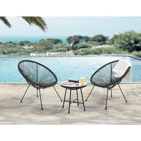 Evre Goa Acapulco Styled Garden Furniture Set Bistro Patio Indoor Outdoor Teal