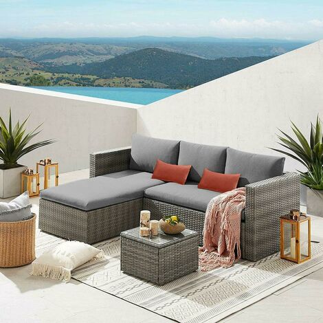 EVRE Malibu Rattan Garden Furniture Set Patio Conservatory Indoor Outdoor