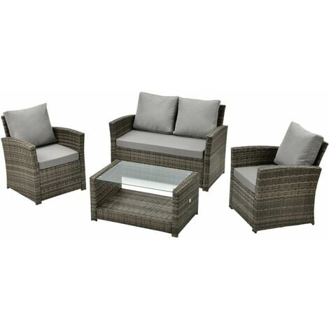 EVRE Rattan Garden Outdoor Furniture Patio Roma Sofa Set (Cedar Brown)