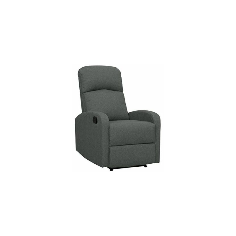 Recliner Armchair Fabric Charcoal with Adjustable Leg Rest Recline - Evre