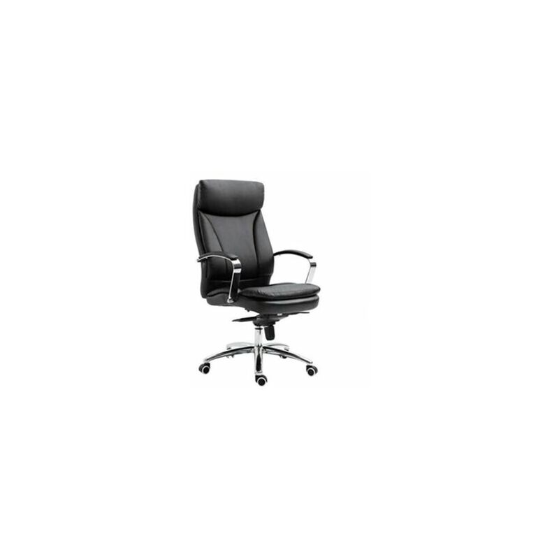 Stylish Swivel Office Chair Height Adjustable With Padded Headrest (Black) - Evre