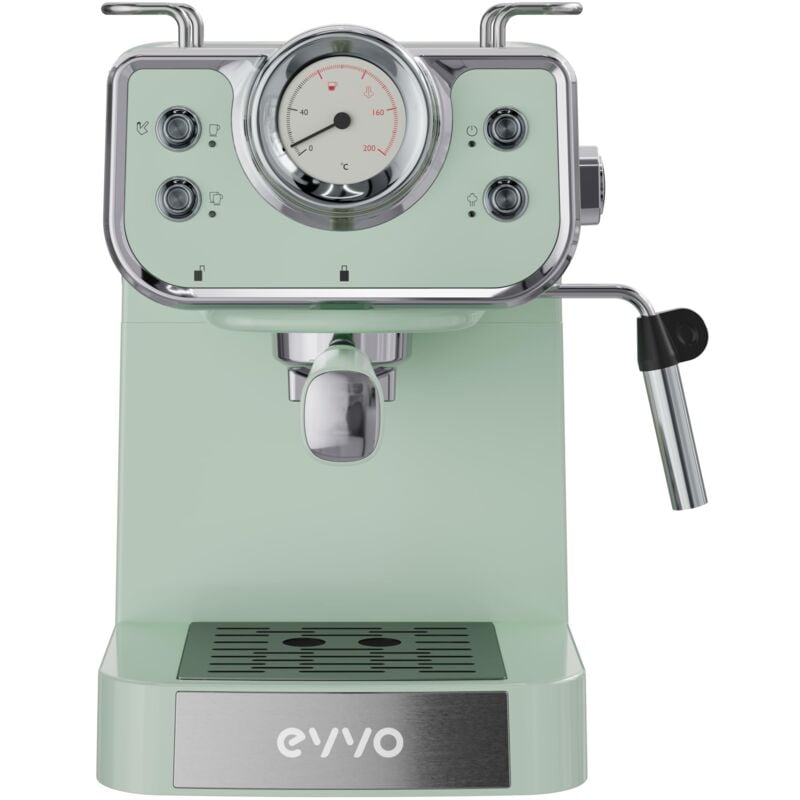 Evvo - Intensa Retro Macchina da caffè Espresso, Acciaio Inossidabile 18/8, Verde Acqua