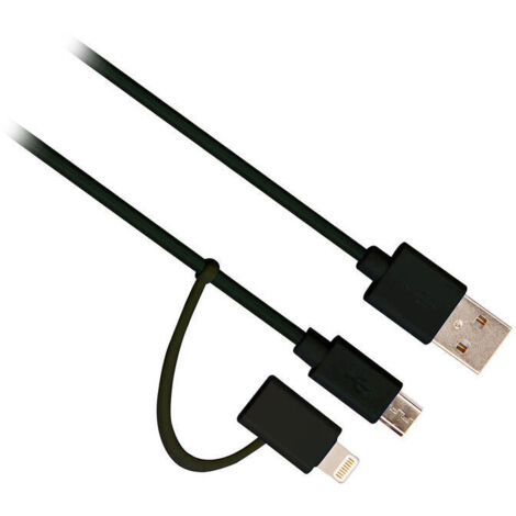 EW9909 cable USB 1 m USB 2.0 USB A Micro-USB B/Lightning Negro