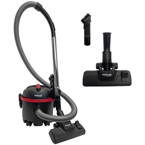 Ewbank EW4001 DV6 Dry Drum Vacuum Cleaner, 6 Litre Dust Container, Extra Long 8 m Power Cord, High efficiency floor brush, On-board tool storage, Black/Red