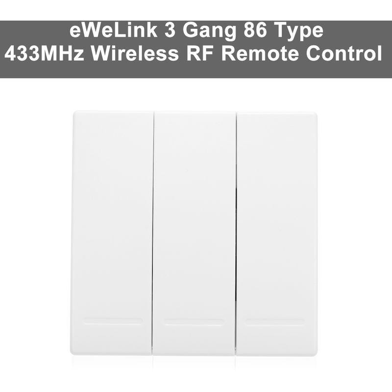 

eWeLink pulsador de pared de luz interruptor remoto del interruptor del controlador 3 Banda 86 Tipo de encendido / apagado del panel 433MHz rf