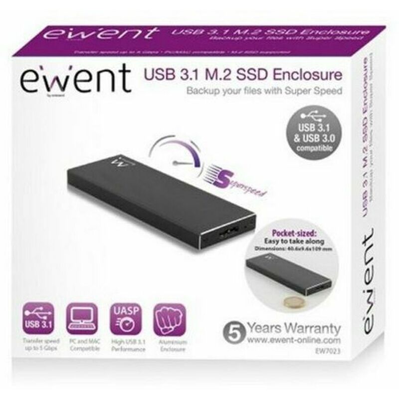 

Ewent Caja Externa Ewent EW7023 SSD M2 USB 3.1 Aluminio
