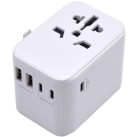 ewent EW1470 adaptateur de voyage universel blanc