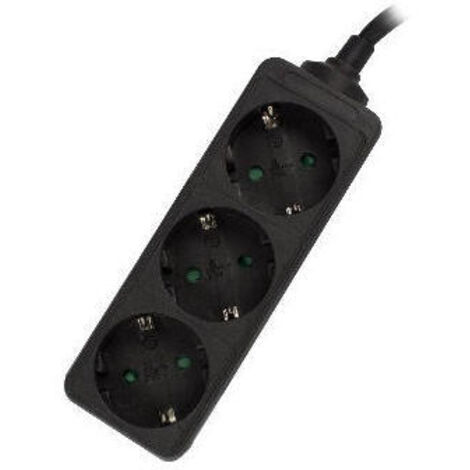 Ewent EW3959 base múltiple 1,5 m 3 salidas AC Interior Negro