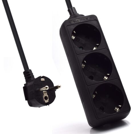 Ewent EW3959 prolunghe e multiple 1,5 m 3 presa(e) AC Interno Nero
