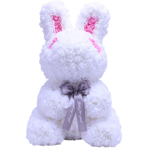 Ewiger Blumenhase aus Schaumstoff, romantisches Valentinstagsgeschenk mit Rose