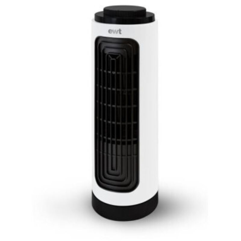 EWT - Ventilateur colonne oscillant 20W 3 vitesses H31.5cm Blanc