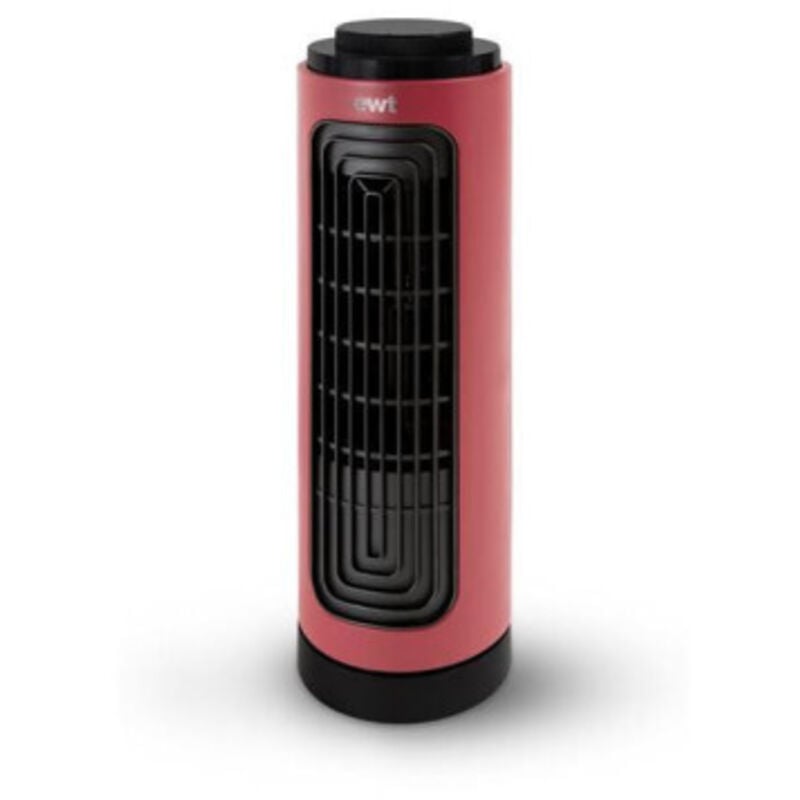 EWT - Ventilateur colonne oscillant Compact 20W 3 vitesses H31.5cm Rouge