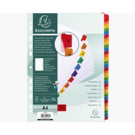 Exacompta 1131E divisore Cartone Bianco