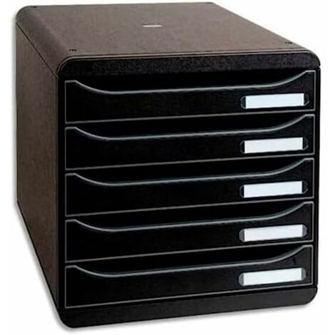 Exacompta 309714 Cassettiera 5 Cassetti, Nero