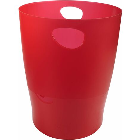 Exacompta 45324D Cestino Gettacarta, Rosso Scuro Trasparente, 26.3 x 26.3 x 33.5