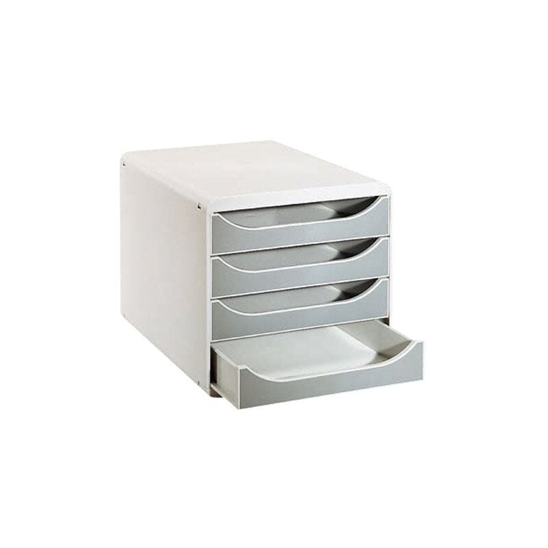 Module de classement Exacompta Big-Box 4 tiroirs gris clair - gris