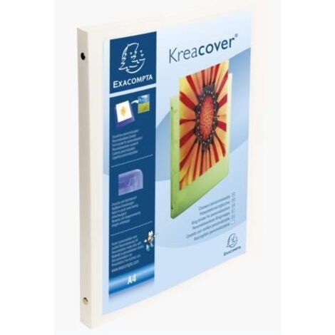 Exacompta carpeta de 4 anillas 15mm polipropileno opaco krea cover a4 blanco