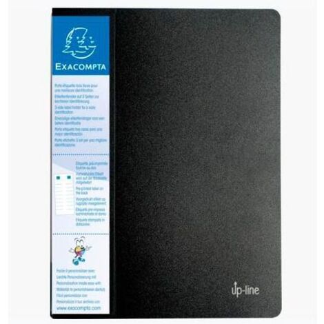 EXACOMPTA CARPETA DE 60 FUNDAS UP-LINE A4 C/PORTA-ETIQUETA 3 CARAS PP RÍGIDO NEGRO