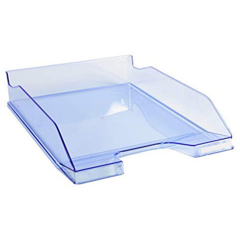 EXACOMPTA Combo Midi Corbeille à courrier Bleu Glacé Transparent Glossy A4+