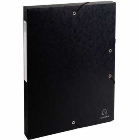 EXACOMPTA Heftbox Exacompta 25 x 32 cm (B x H) DIN A4 25mm Gummizugverschluss Colorspankartonschwarz