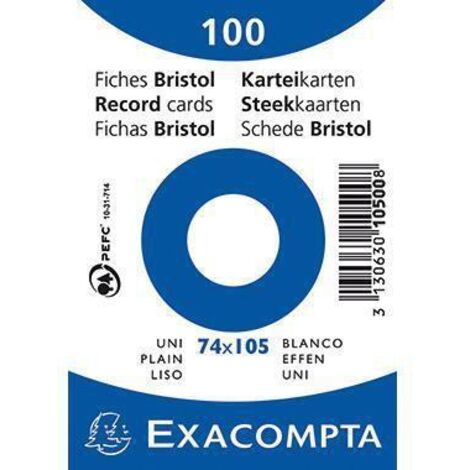Exacompta Karteikarte 10500SE DIN A7 blanko weiß 100 St./Pack.