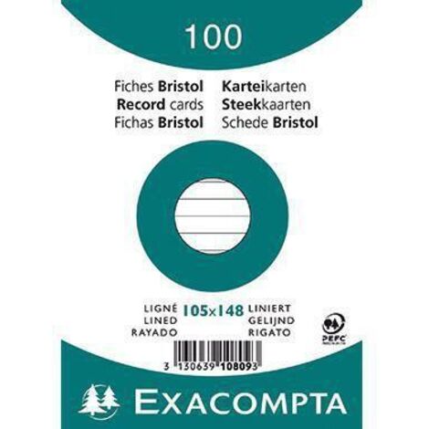 Exacompta Karteikarte 10809SE DIN A6 liniert weiß 100 St./Pack.