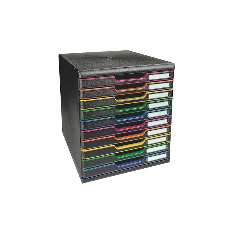 Module de classement Exacompta Modulo 10 tiroirs - noir/multicolore