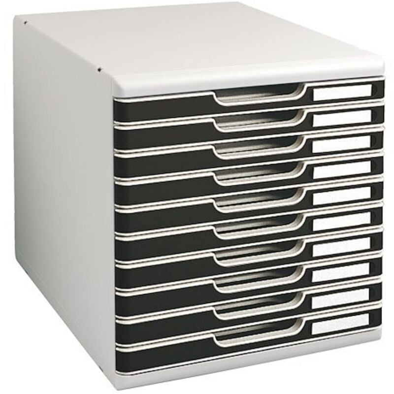 Module de classement Exacompta Modulo 10 tiroirs -gris/noir