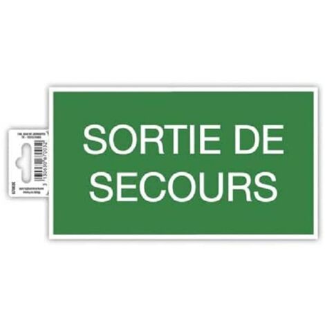 Exacompta - Ref. 67003E - 1 pannello adesivo EMERGENCY EXIT - In PVC antiscivolo e resistente ai raggi UV - Dimensioni pannello: 20 x 11 cm - Colore verde e bianco