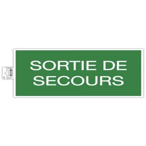 Exacompta - Ref. 67004E - 1 pannello adesivo EMERGENCY EXIT - In PVC antiscivolo e resistente ai raggi UV - Dimensioni pannello: 35 x 20 cm - Colore verde e bianco