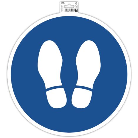 Exacompta - Ref. 67024E - 1 pannello autoadesivo di OBBLIGO DI STOP - In PVC antiscivolo e resistente ai raggi UV - Diametro pannello : 35 cm - Colore blu