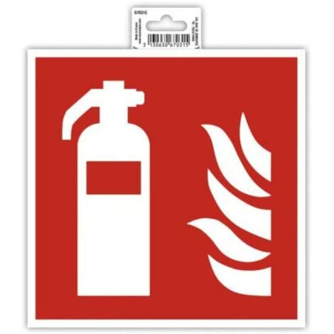 Exacompta - Ref. 67031E - 1 pannello autoadesivo EXTINGUISHER - In PVC antiscivolo e resistente ai raggi UV - Dimensioni pannello : 20 x 20 cm - Colore rosso