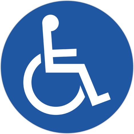 Exacompta - Ref. 67113E - 1 pannello rotondo per disabili - In vinile antiscivolo e resistente ai raggi UV - Diametro del pannello : 30 cm - colore : blu