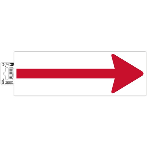 Exacompta - Ref. 67116E - 1 striscia adesiva Forma "freccia" rossa su sfondo bianco - In PVC antiscivolo e resistente ai raggi UV - Dimensioni pannello: 30 x 10 cm