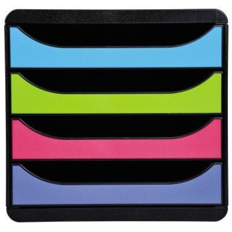 Schubladenbox big-box 1928 4 farbige Schubladen schwarz