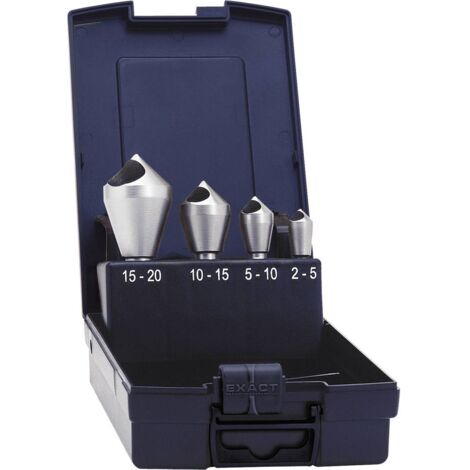 Exact 05426 Kit svasatori con fori trasversali 5 mm, 10 mm, 15 mm, 20 mm HSS-E Alberino cilindrico 1 KIT