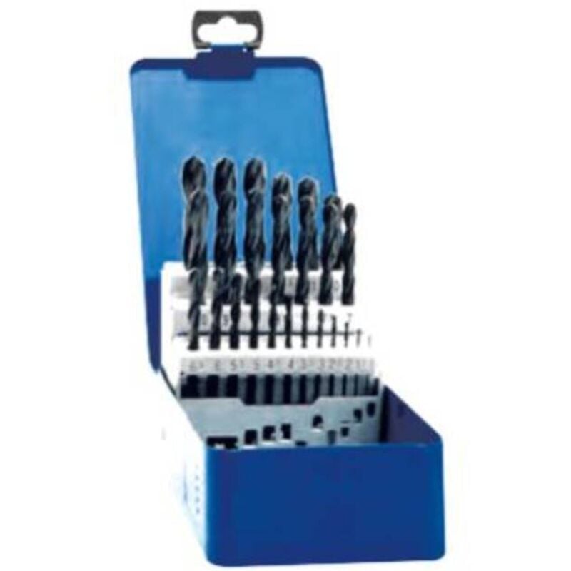 Exact - 32002 hss Jeu de forets pour le métal 25 pièces meulé din 338 tige cylindrique 1 set