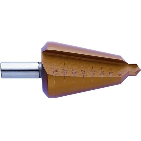 Exact 50102 Punta conica allargaforo 4 - 20 mm HSS TiN Alberino a 3 facce 1 pz.