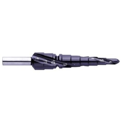 Exact 796 / 07021 HSS Punta a gradini Lunghezza totale 80 mm TiAIN Alberino a 3 facce 1 pz.