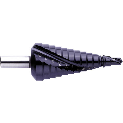 Exact 796 / 07023 HSS Stufenbohrer  6 - 30 mm TiAIN Gesamtlänge 98 mm 3-Flächenschaft 1 St.