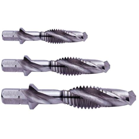 Exact Gewindebohrer-Set M4/M5/M6 HSSG mit Entgratfunktion Gewindebohrer