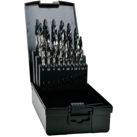 Exact Set de brocas helicoidales TiAlN 25 piezas plata