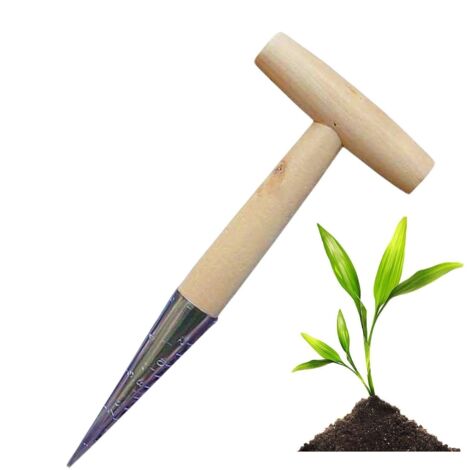 Excavatrice De Trous Pour - Excavatrice De Trous Outil De Jardinage De Précision  Outil De Semoir Avec Manche En Bois En Forme De T, Pour Légumes, Tomates, Serre