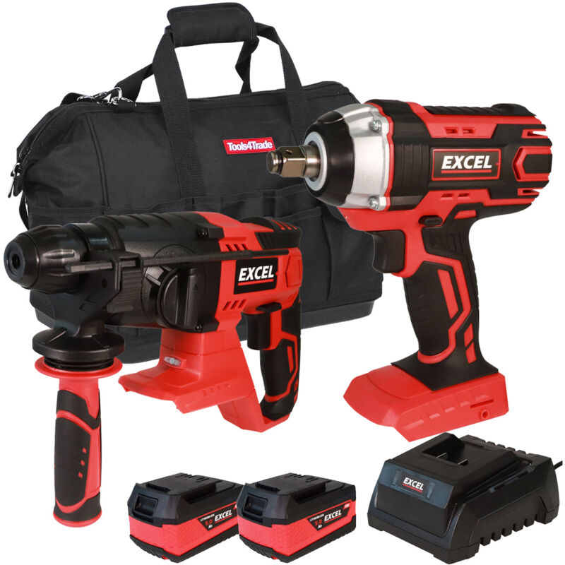 Excel 18V Cordless Twin Pack with 2 x 5.0Ah Batteries & Charger in Bag EXL5083:18V
